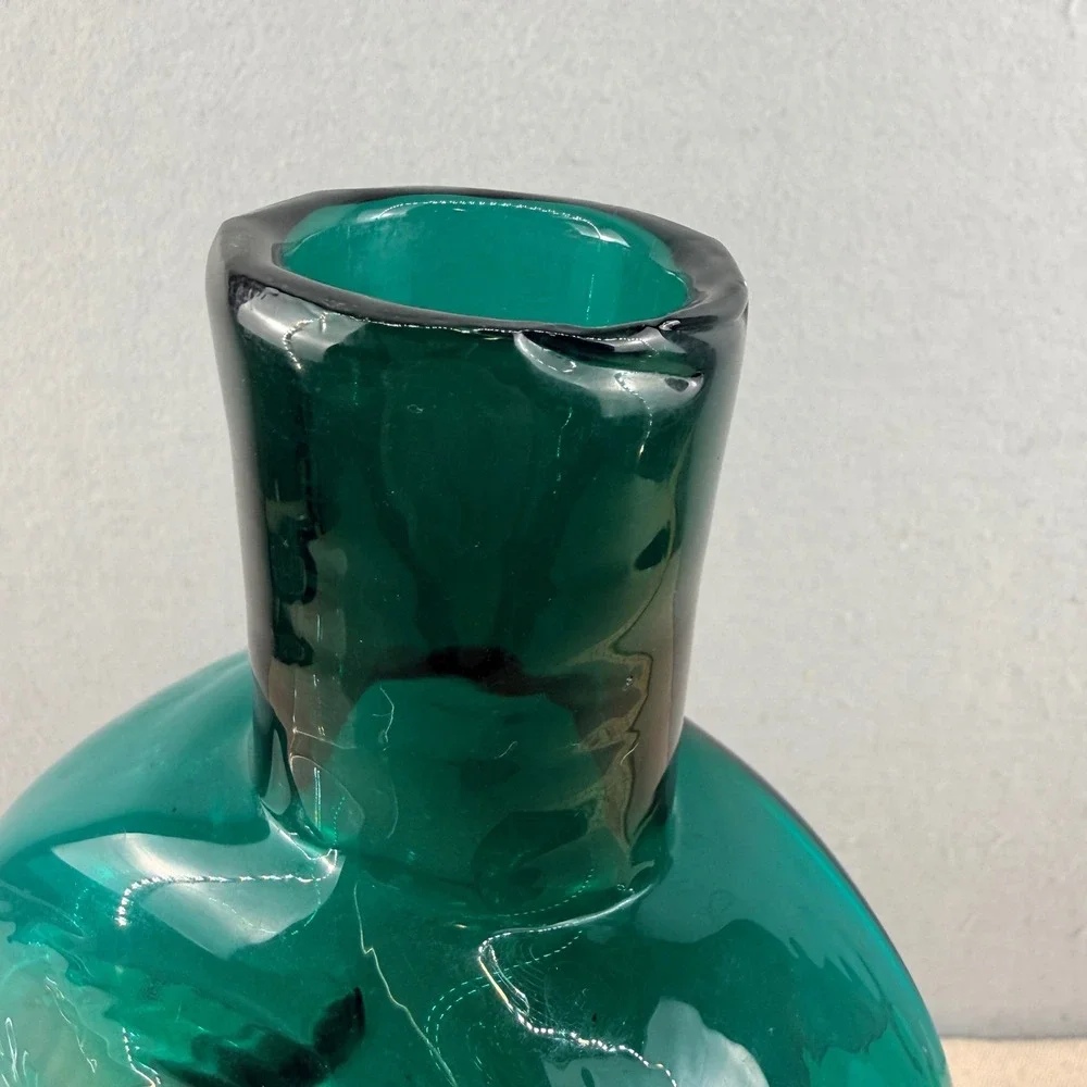 Blenko 8904 Teal Green Puzzle Vase Hank Adams 1989 MCM
